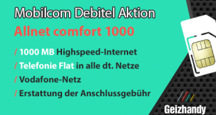günstige Allnet Flat Mobilcom Debitel Allnet Comfort 1 GB Internet Flat