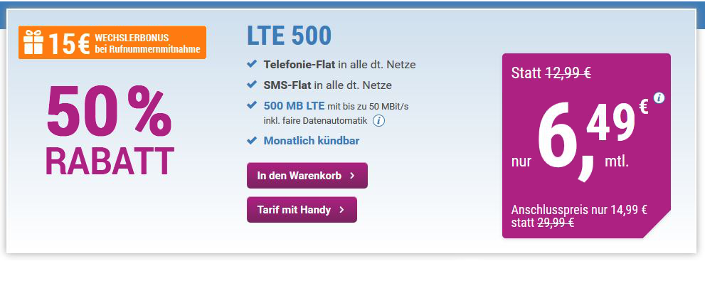 Simply LTE 500 Allnet Flat mit LTE