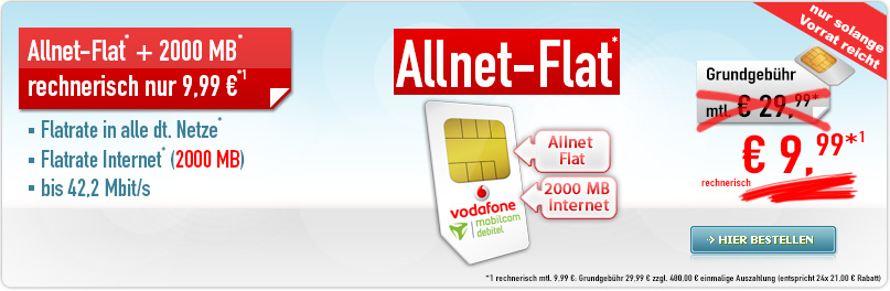 Mobilcom Debitel Comfort Allnet Flat 2000