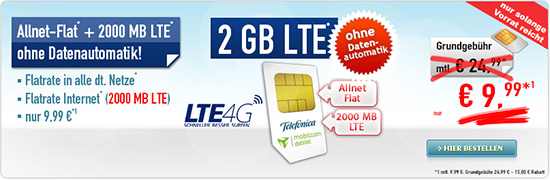 Allnet Flats mit 2 GB - Mobilcom Debitel Deal