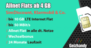 Allnet Flat mit viel GB - 4 Deals