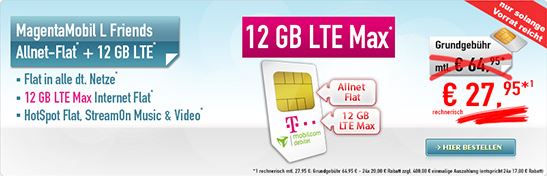 Telekom-Tarif mit 12 LTE Internet