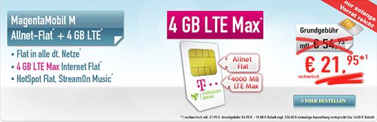 MagentaMobil M 4 GB LTE Tarif