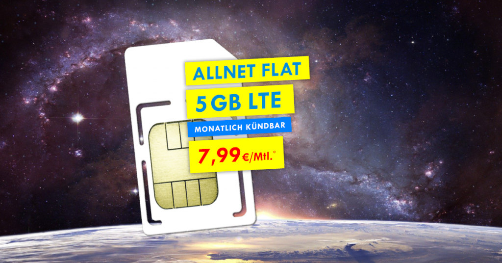 5 GB LTE Allnet Flat nur 7,99 EUR/Monat*