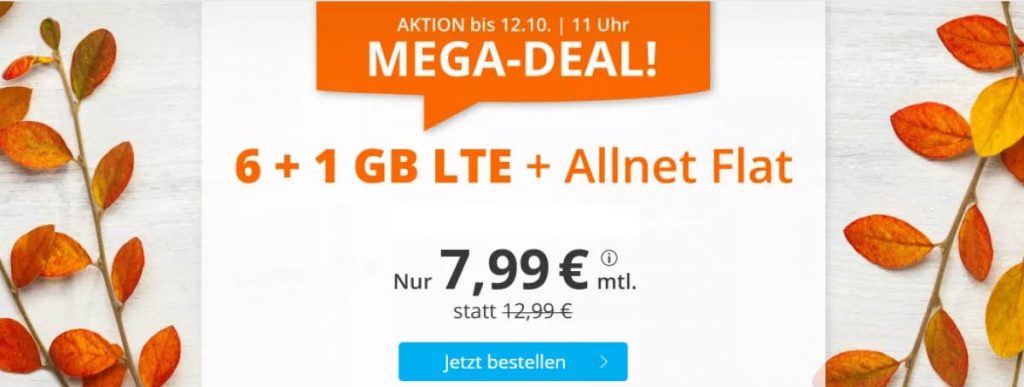 sim.de Deal 7 GB für 7,99€